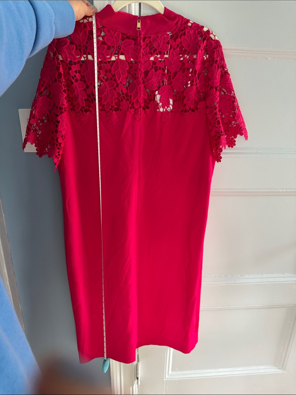 Escada Bright Shocking Pink Lace Dress - Picture 5 of 8